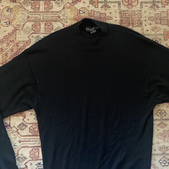 Mens Vintage Baracuta mock neck silk blend sweater small black - Picture 4 of 7